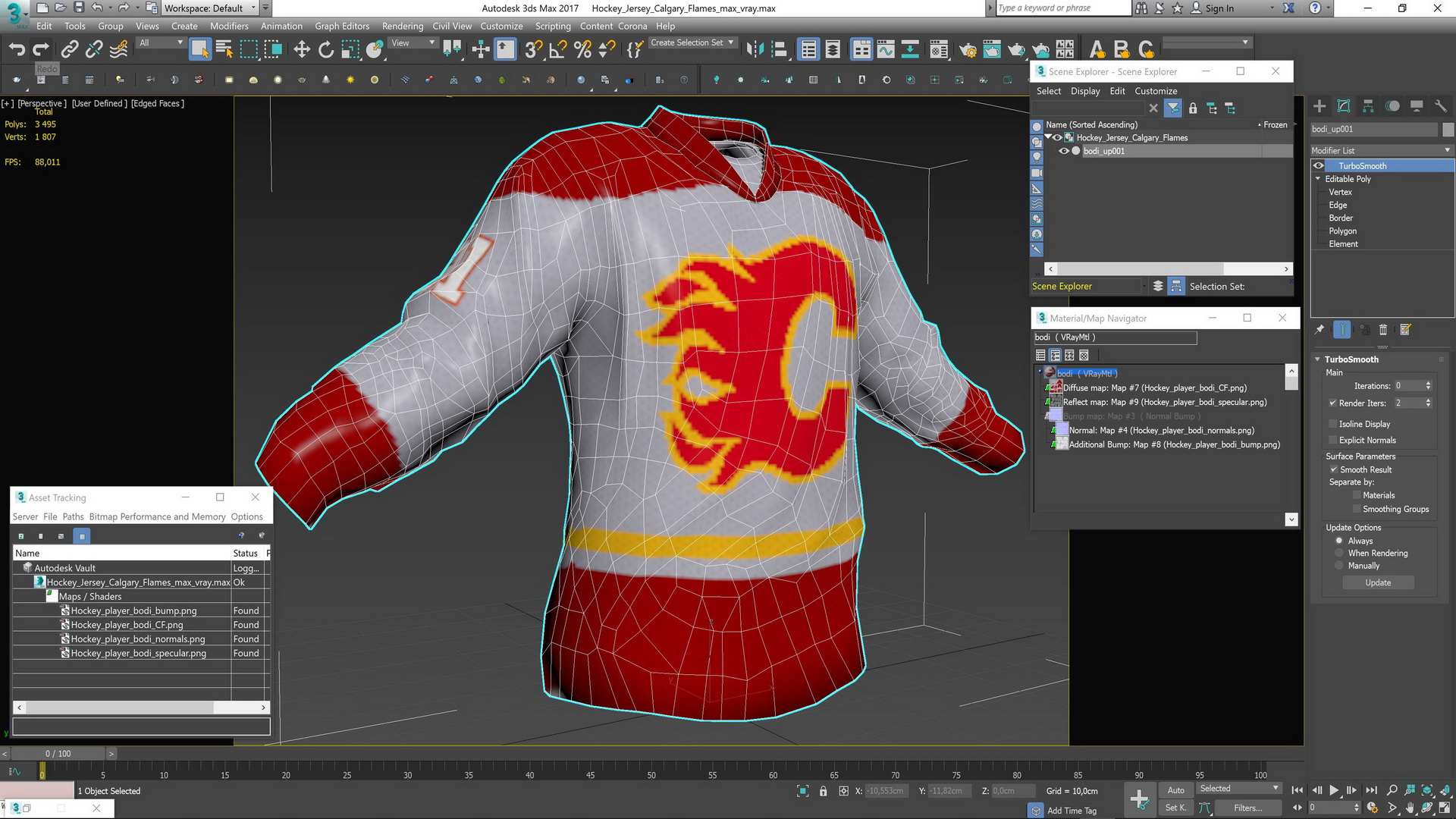 3D Hockey Jersey Calgary Flames model