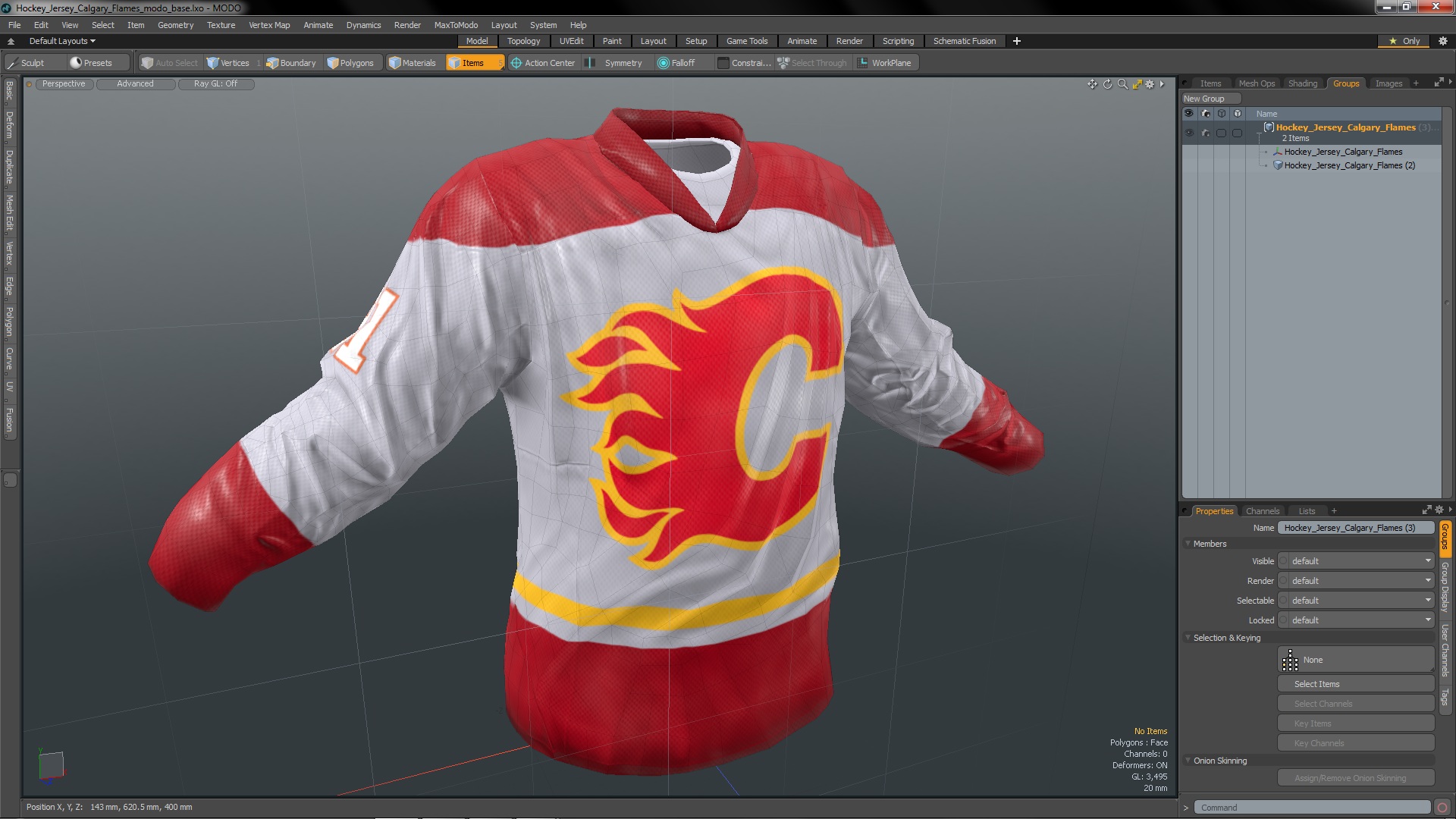 3D Hockey Jersey Calgary Flames model