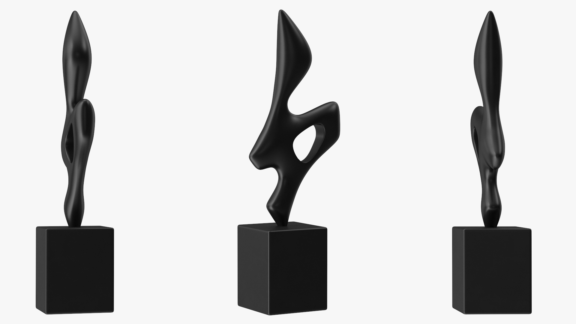 3D Home Decor Sculpture Wooden Black model