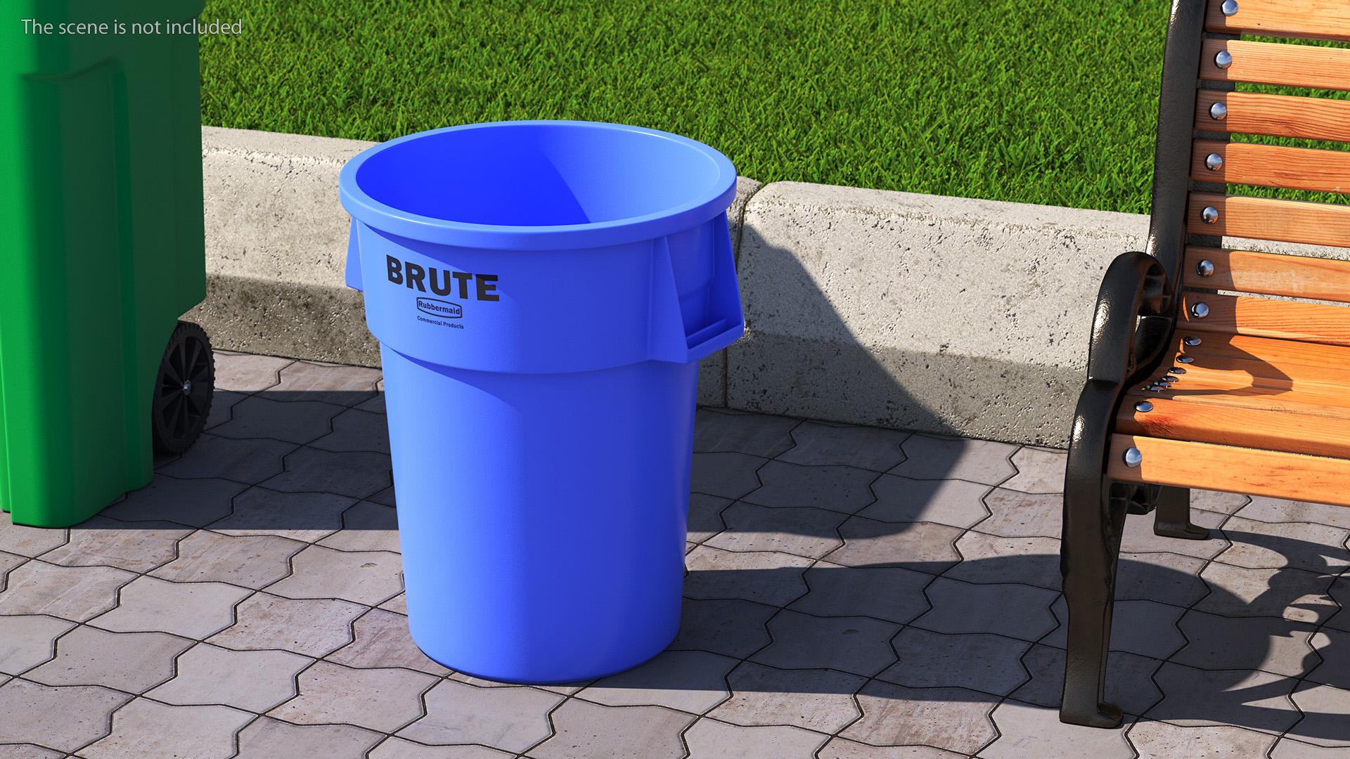 Rubbermaid Brute Blue Round Trash Can 3D