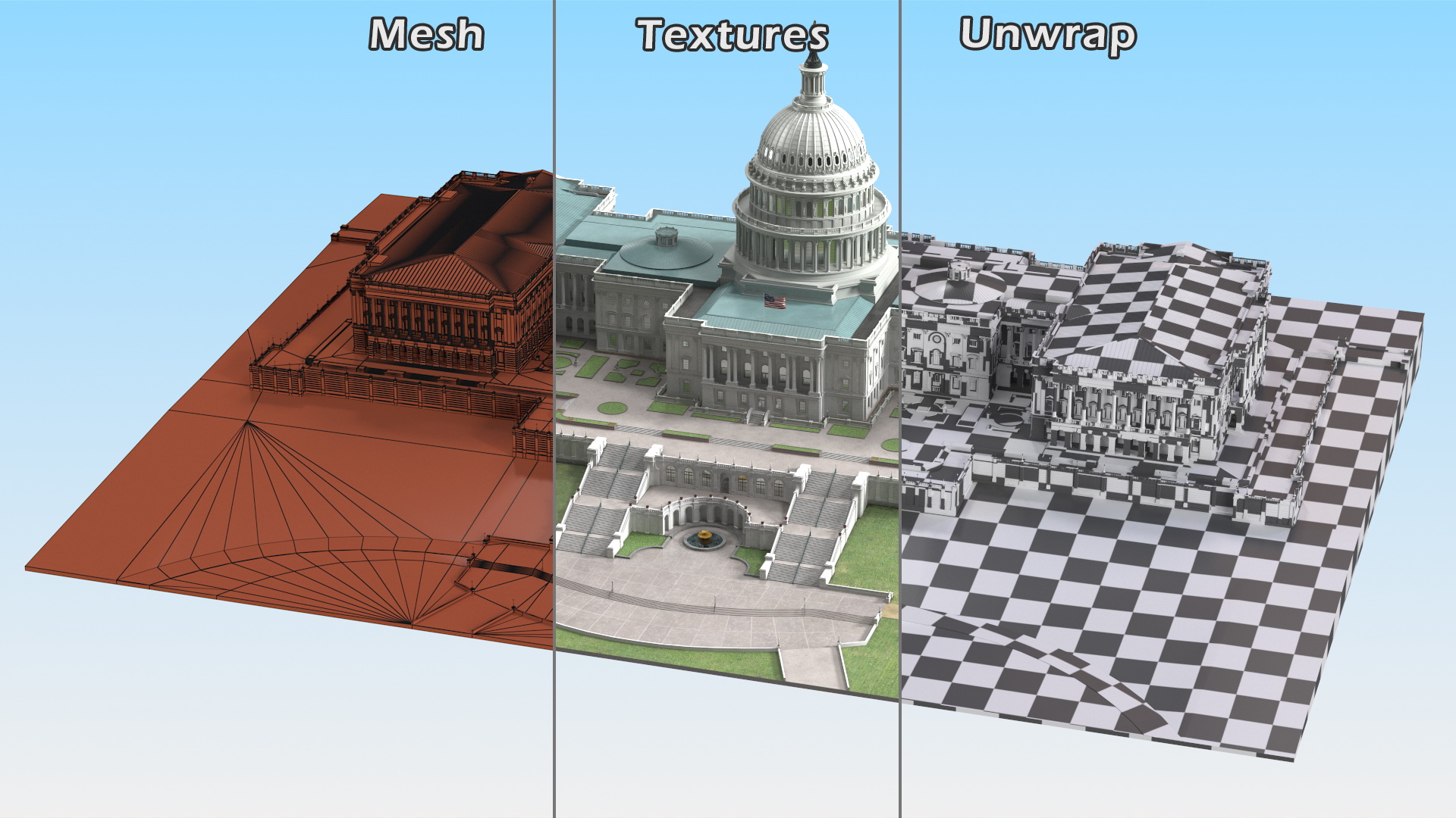 3D model Washington DC United States Capitol