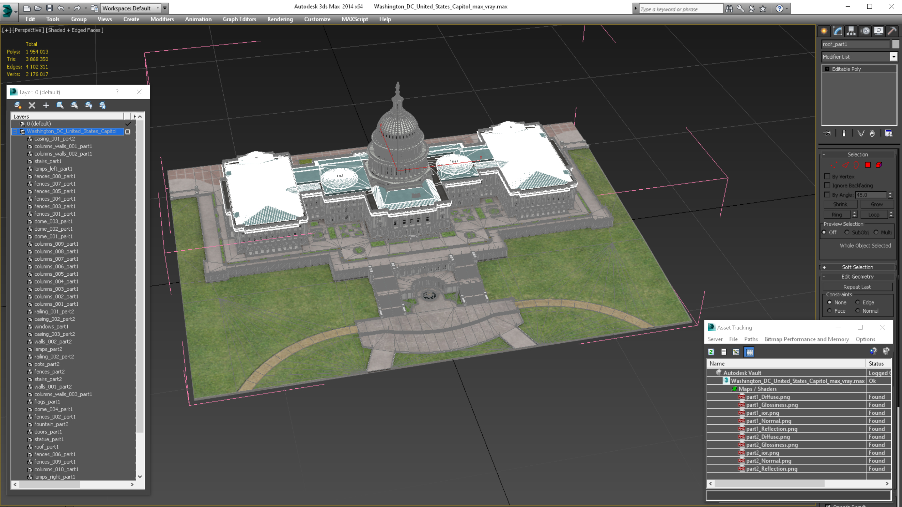 3D model Washington DC United States Capitol