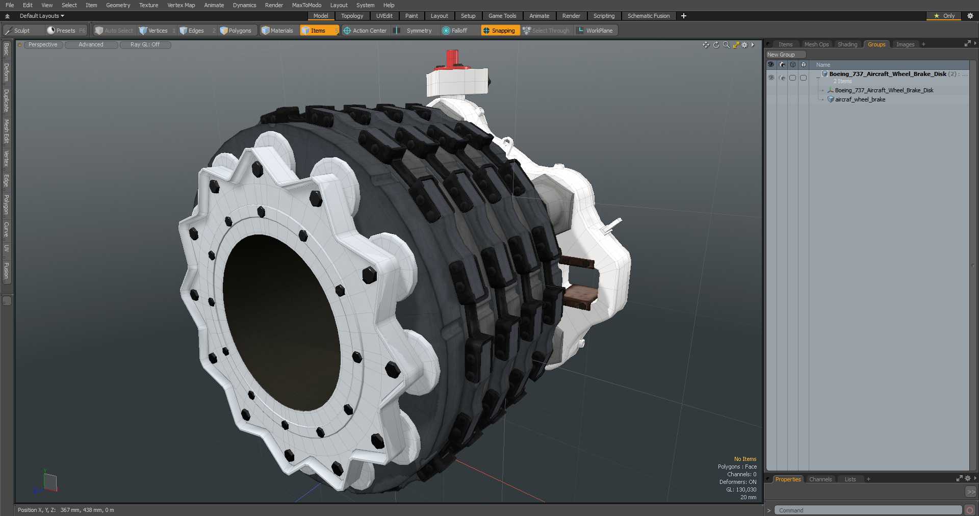 3D Boeing 737 Aircraft Wheel Brake Disk