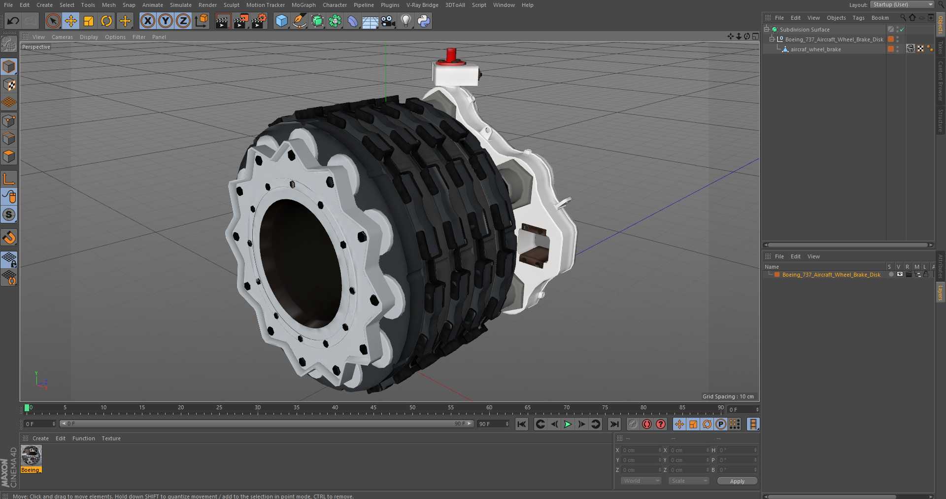 3D Boeing 737 Aircraft Wheel Brake Disk