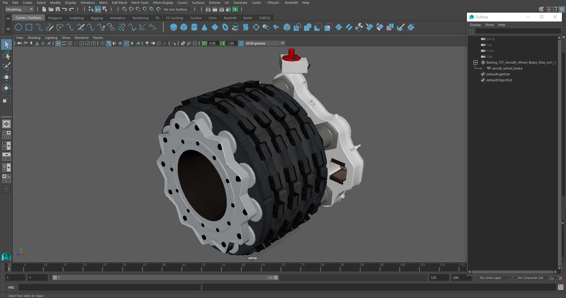 3D Boeing 737 Aircraft Wheel Brake Disk