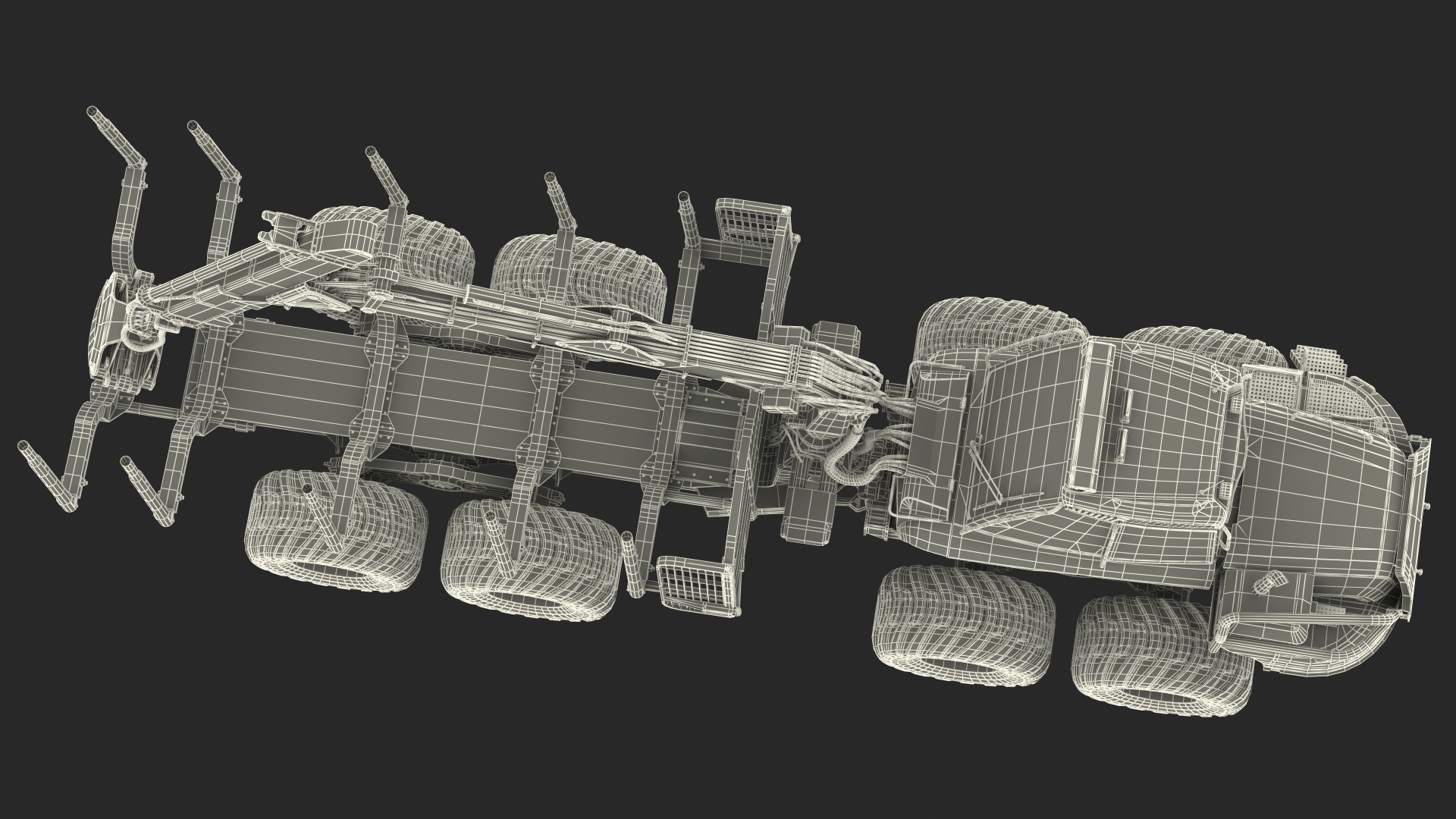 3D Forwarder Forestry Vehicle Rigged model