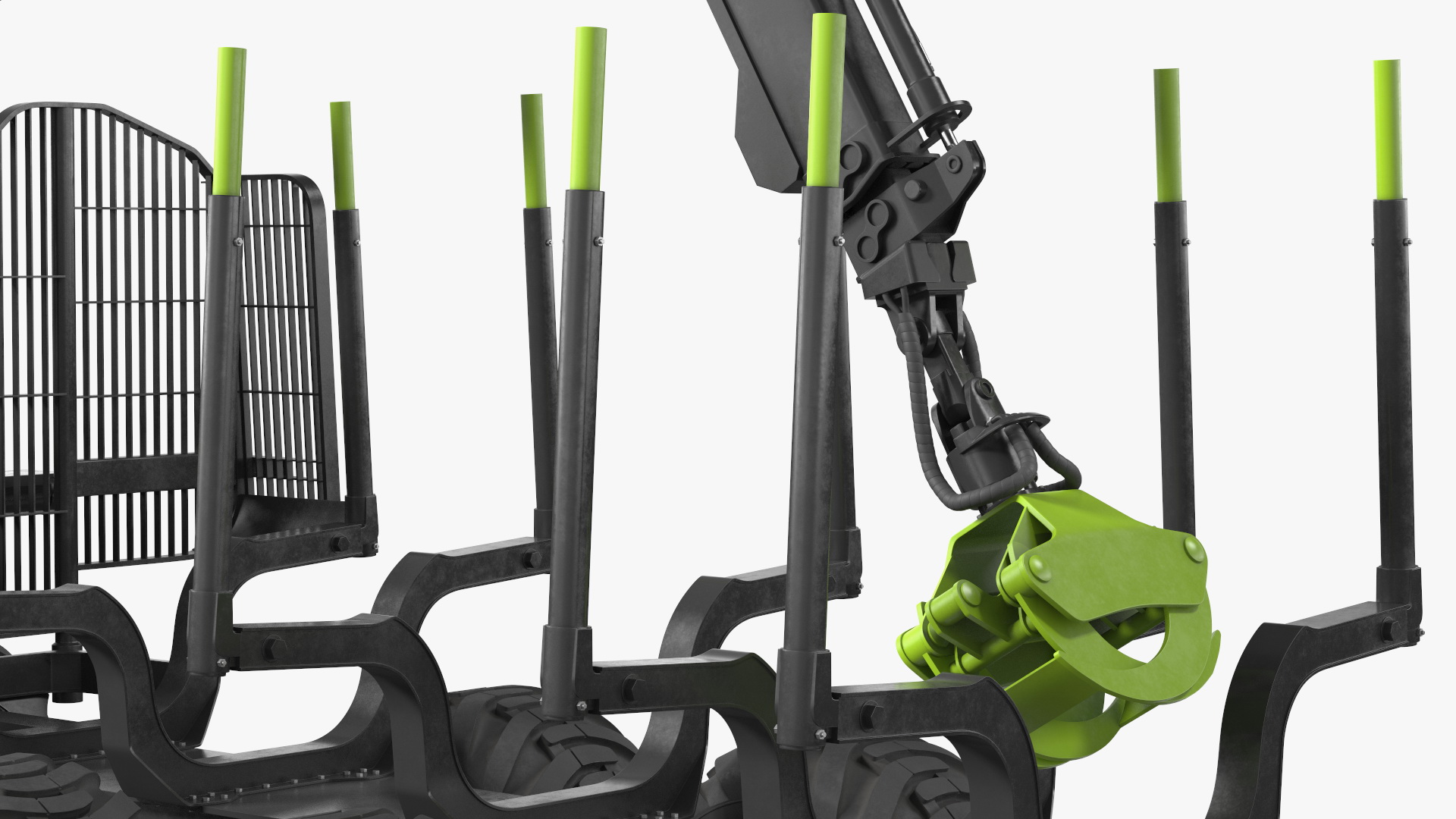 3D Forwarder Forestry Vehicle Rigged model