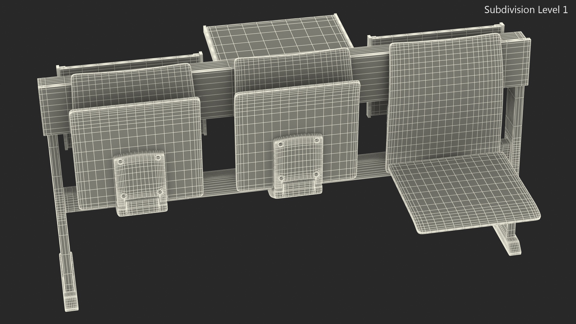 University Seating System For Three Places 3D