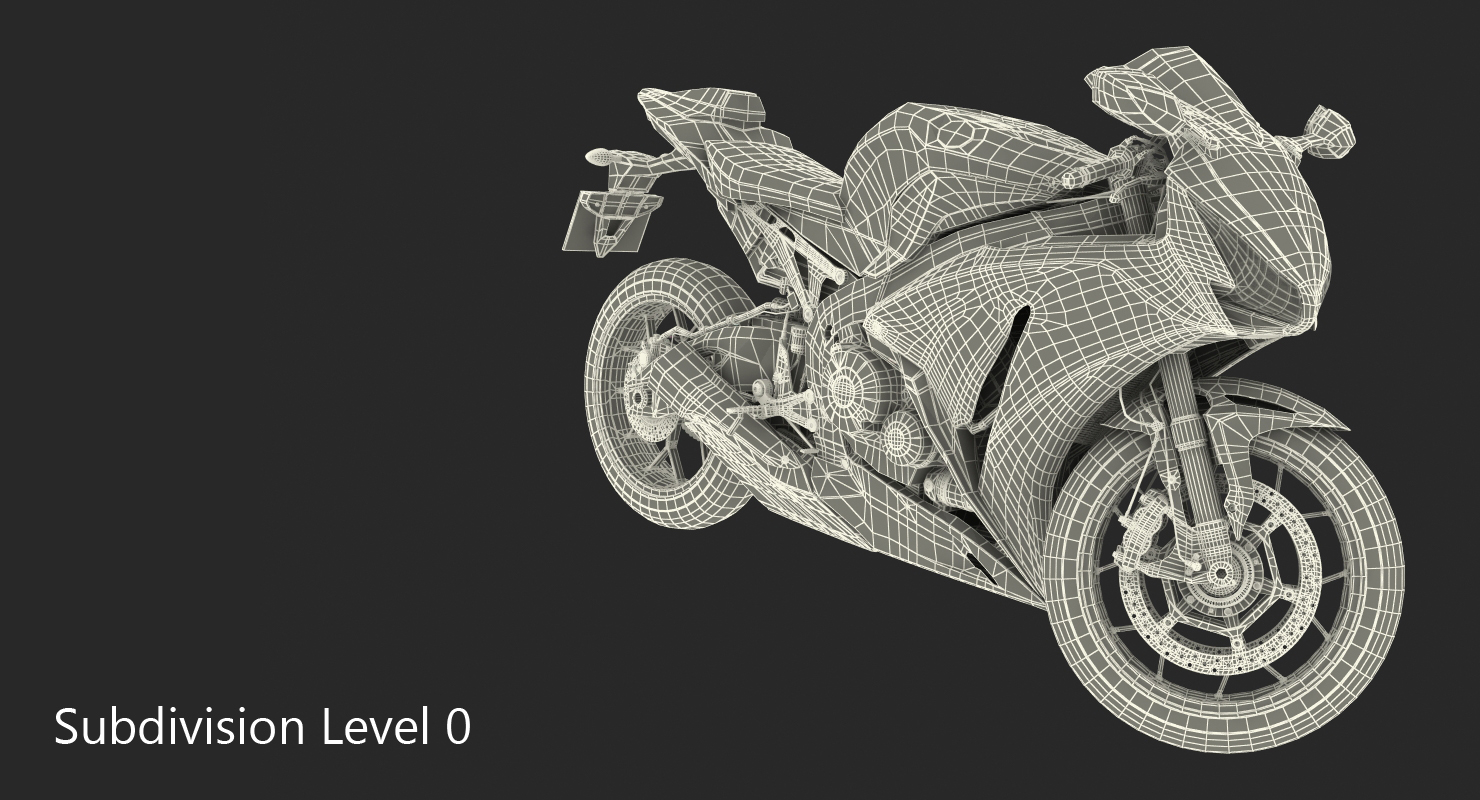 3D Honda CBR 1000RR Fireblade 2016 Rigged model