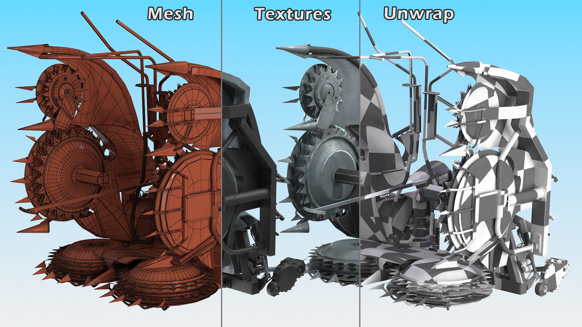 Forage Harvester Heads Folded 3D model