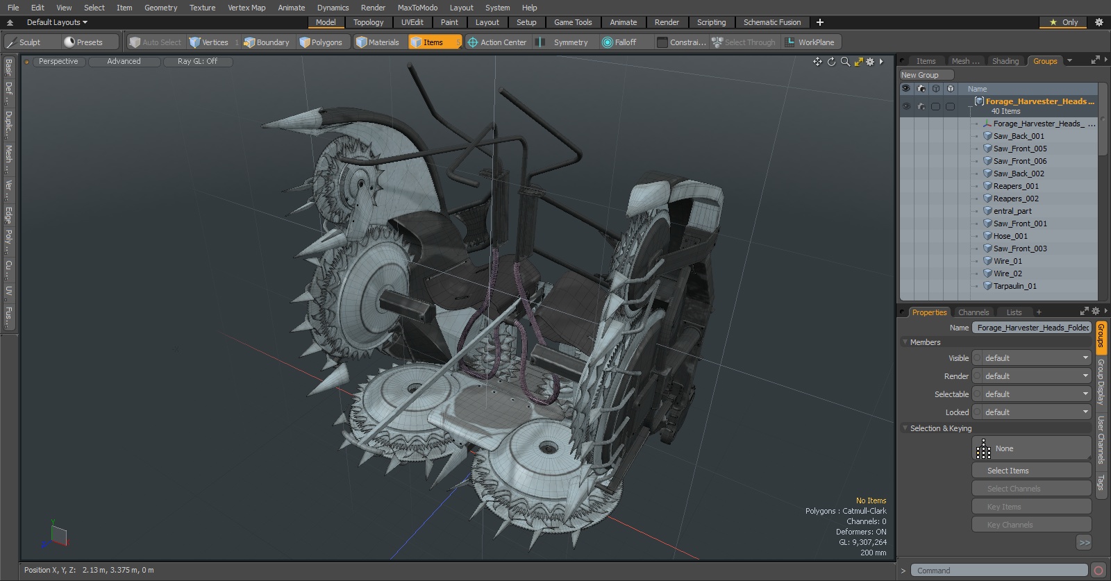 Forage Harvester Heads Folded 3D model