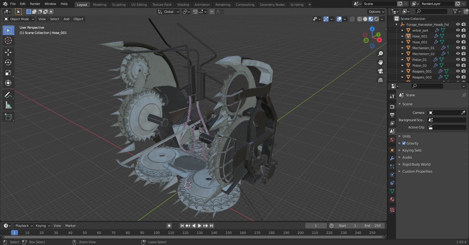 Forage Harvester Heads Folded 3D model