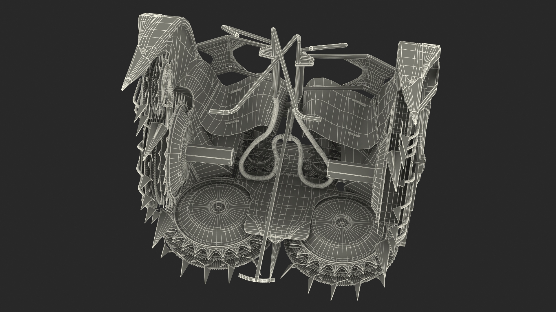 Forage Harvester Heads Folded 3D model