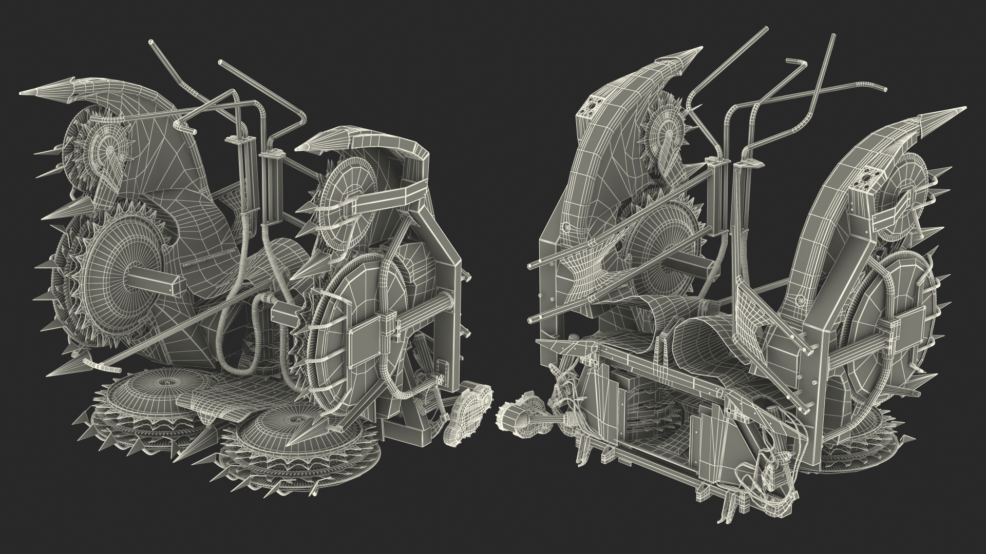 Forage Harvester Heads Folded 3D model