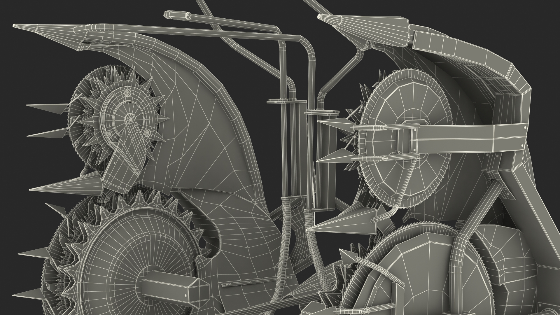 Forage Harvester Heads Folded 3D model