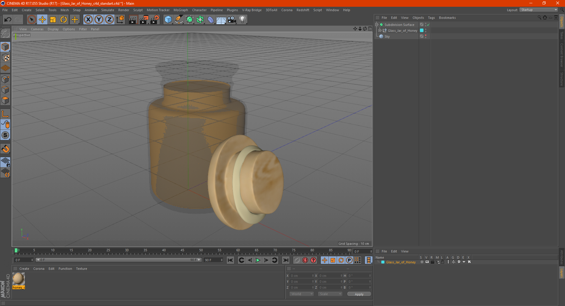 3D Glass Jar of Honey model