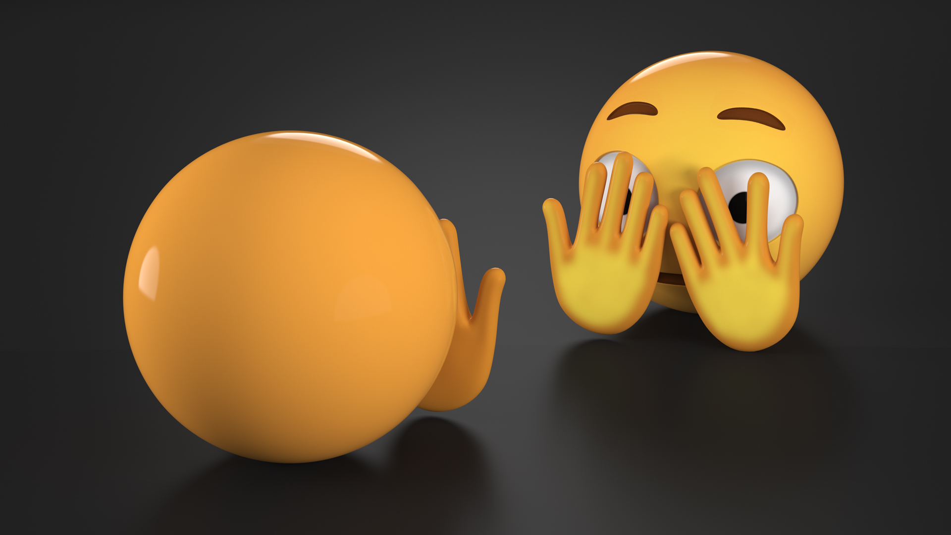 3D Emoji Peeking Face model