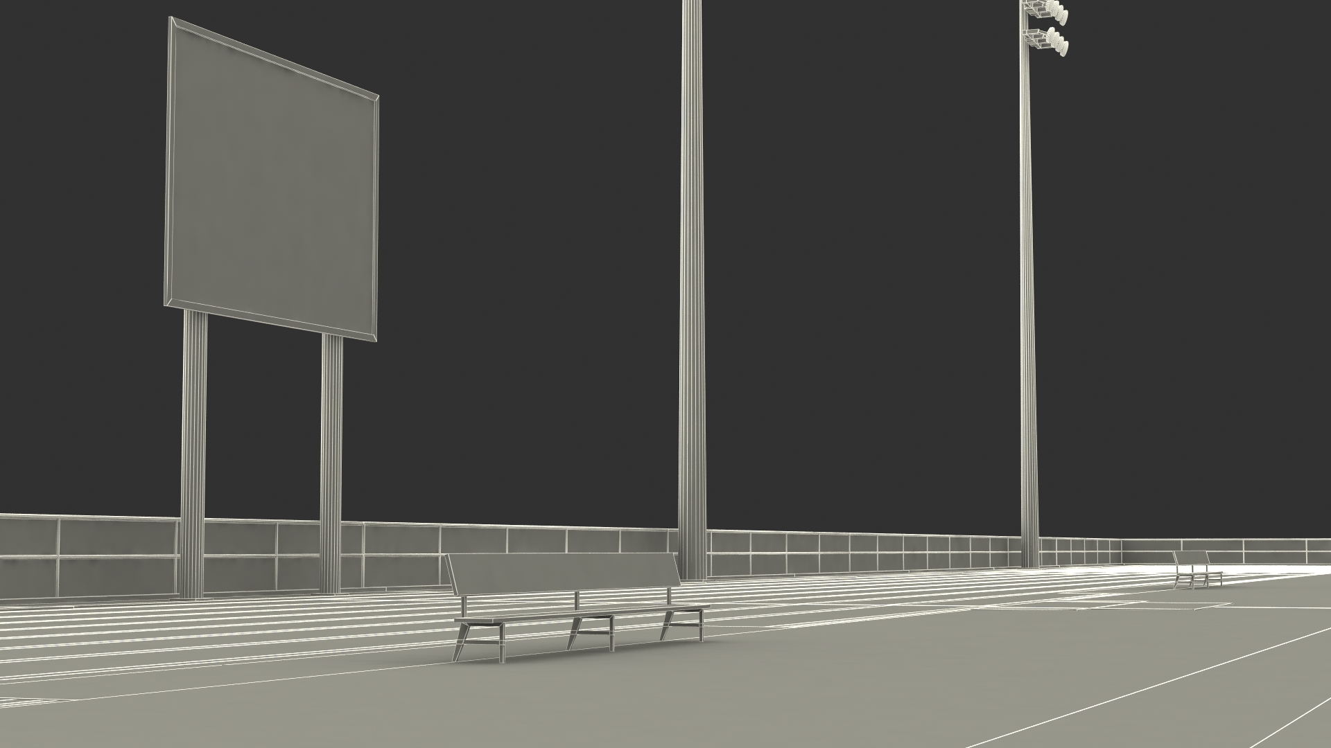 Athletic Running Track Stadium with Tribunes 3D model