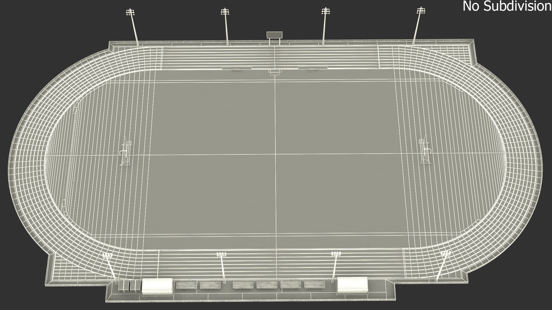 Athletic Running Track Stadium with Tribunes 3D model