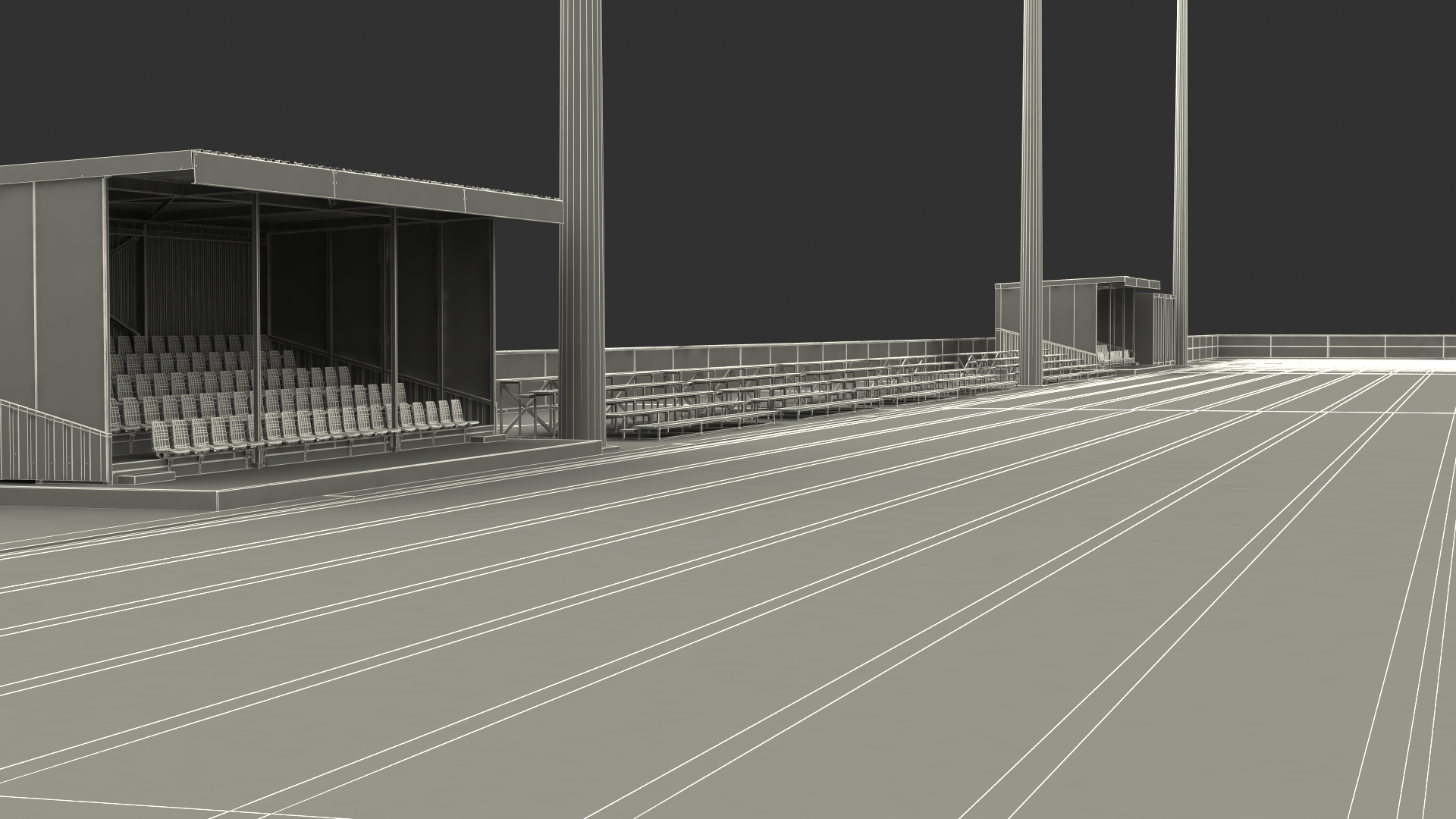 Athletic Running Track Stadium with Tribunes 3D model