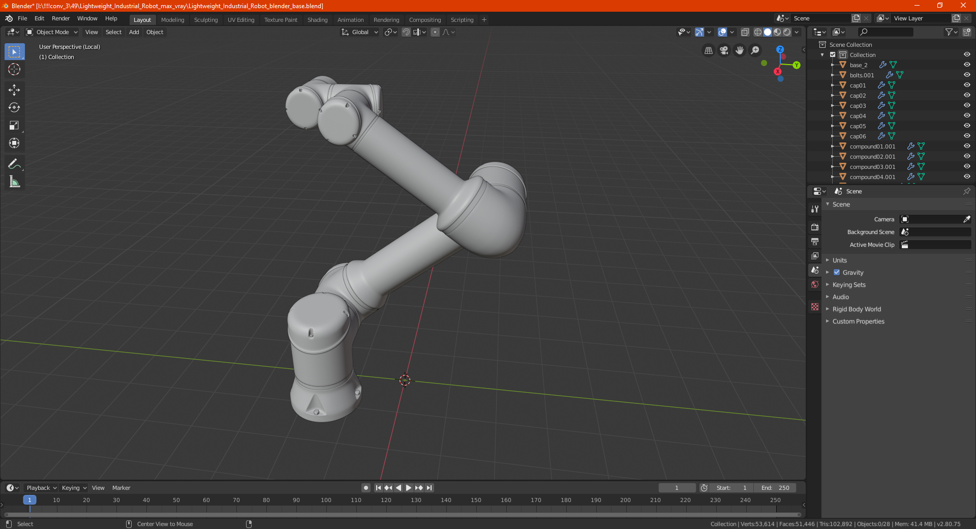 3D Lightweight Industrial Robot model