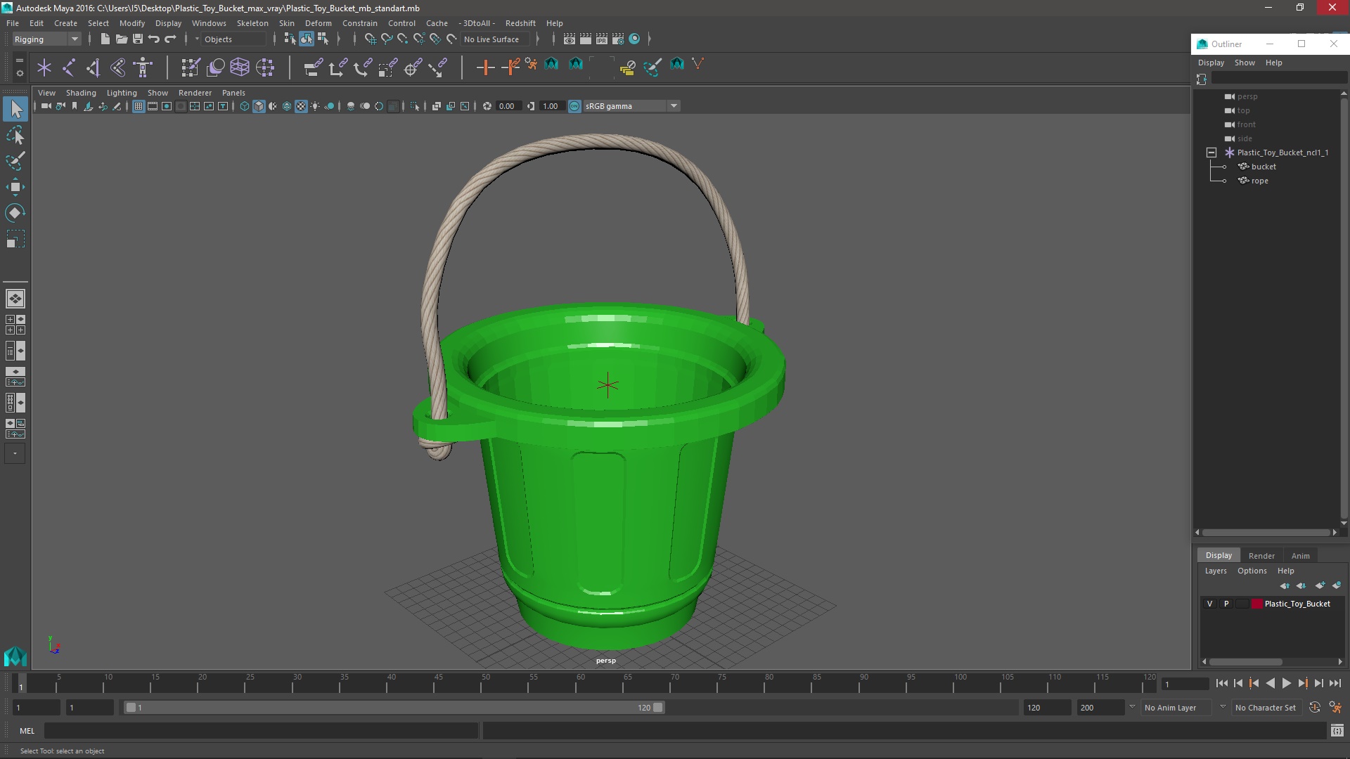 3D Plastic Toy Bucket model