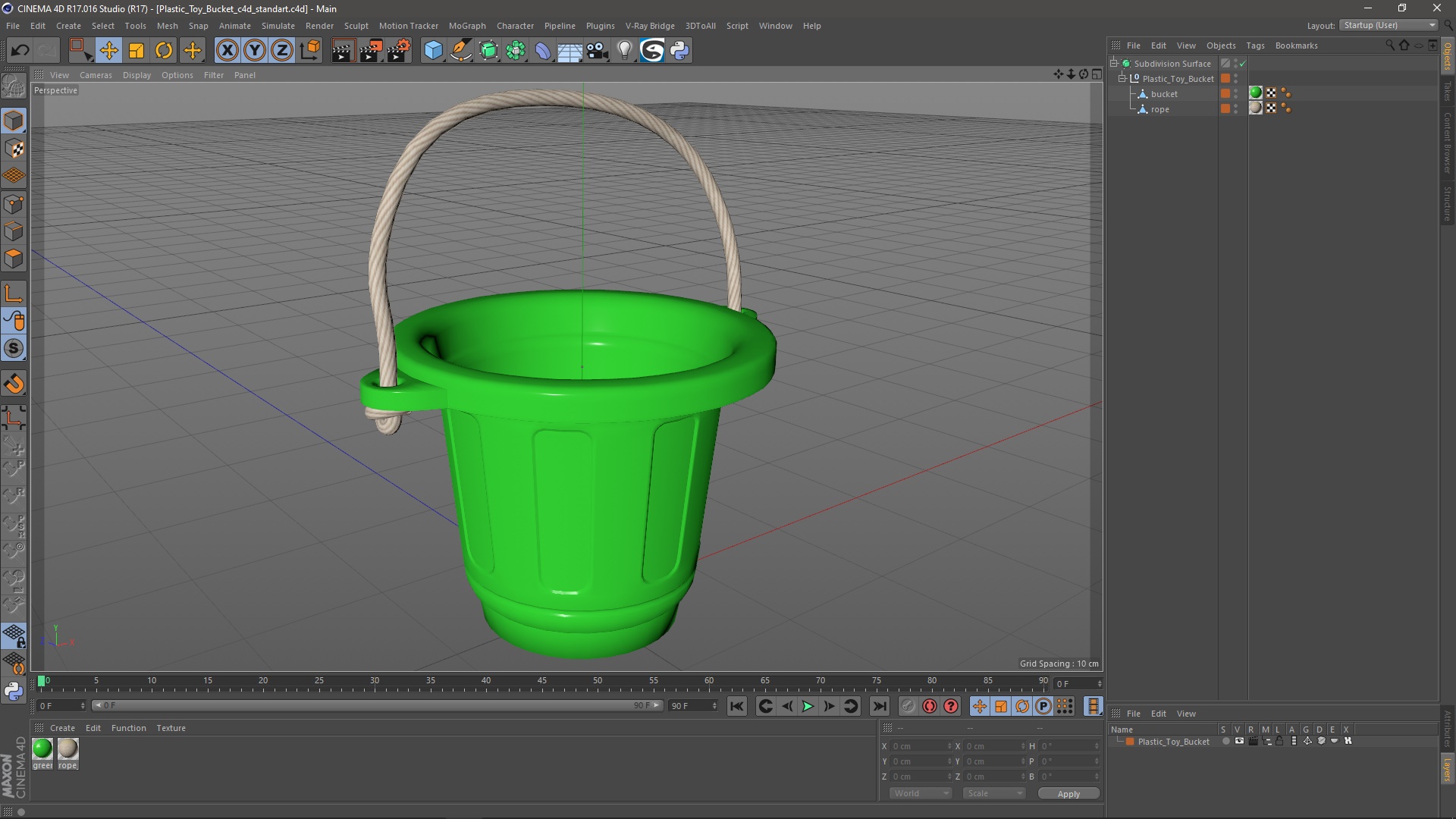 3D Plastic Toy Bucket model