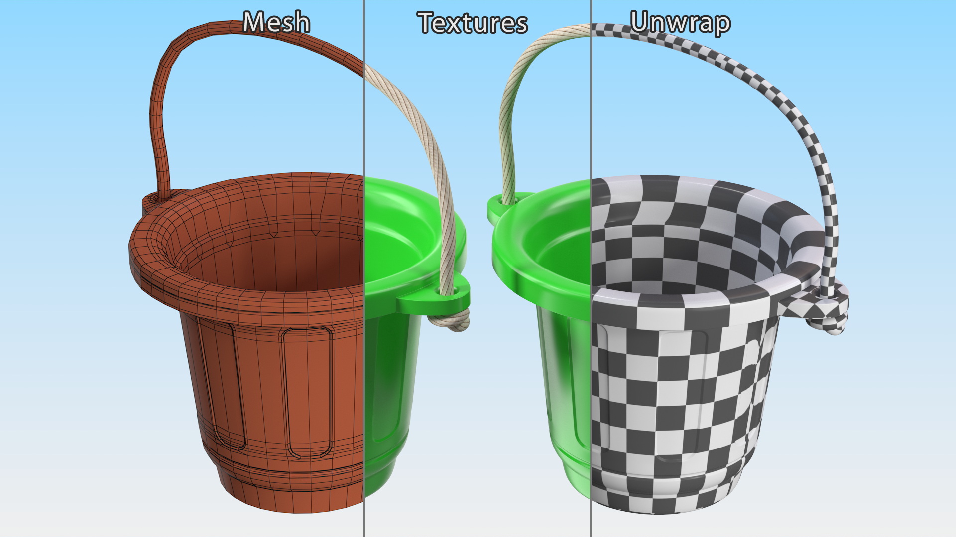 3D Plastic Toy Bucket model