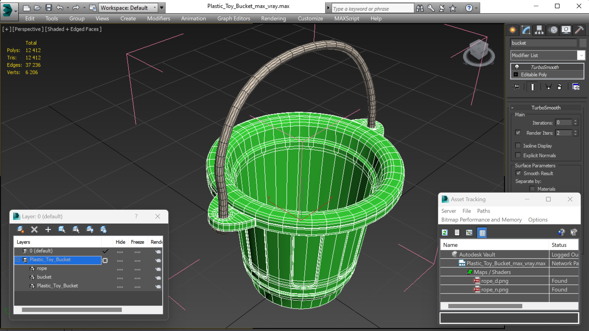 3D Plastic Toy Bucket model