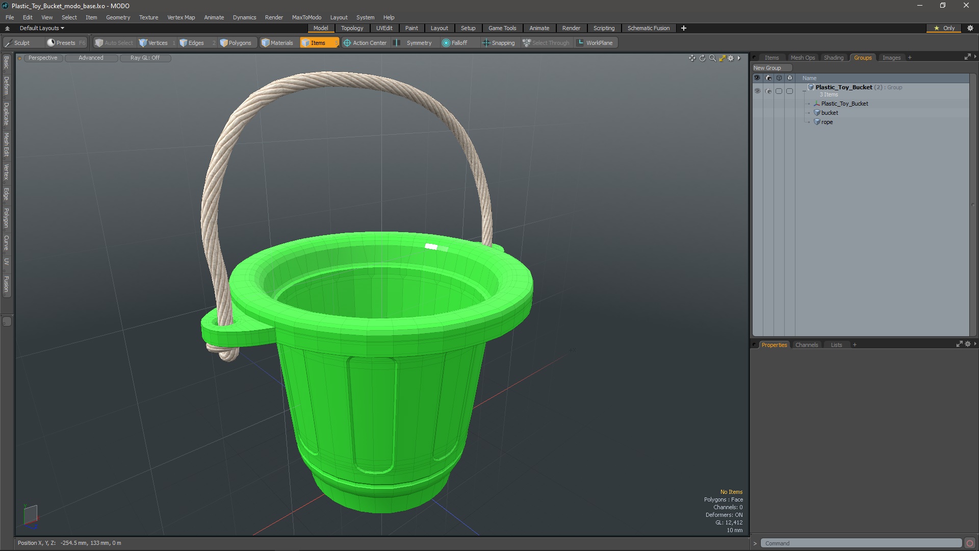 3D Plastic Toy Bucket model