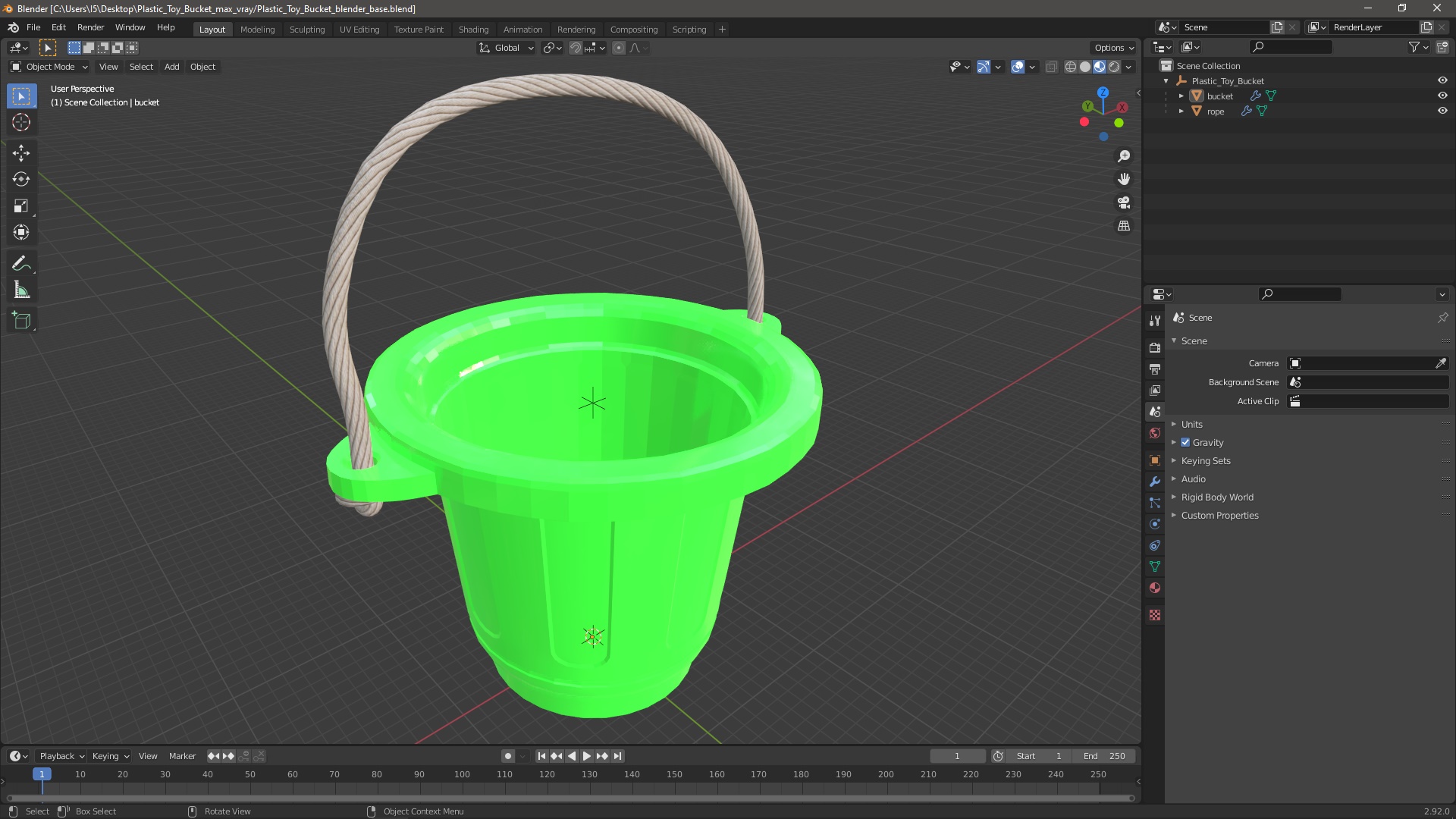 3D Plastic Toy Bucket model