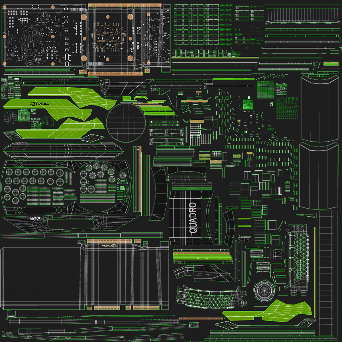 Nvidia Quadro GV100 3D model