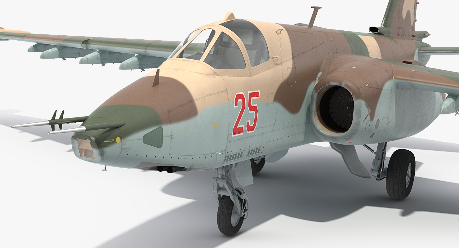 Sukhoi Su25 Grach Rigged 3D model