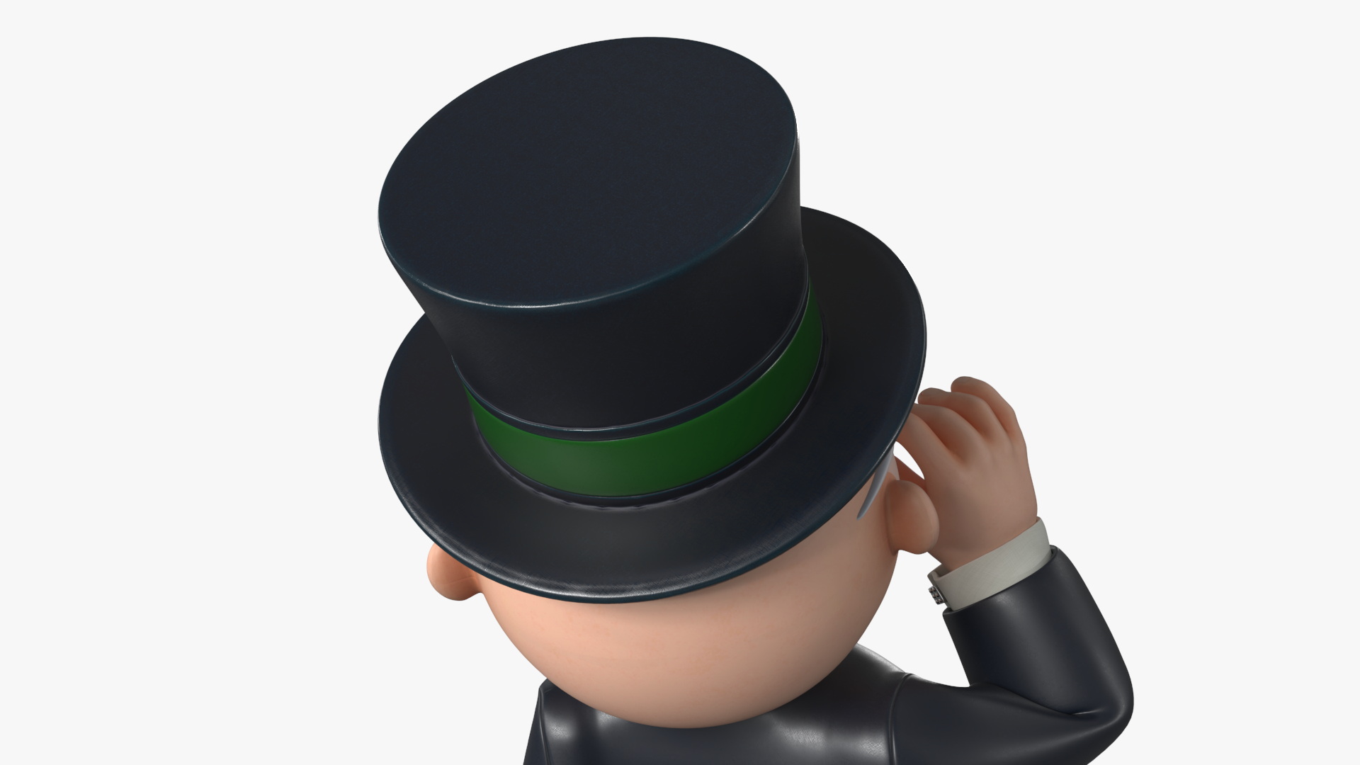 Mr Monopoly Moustache Twirl Pose 3D