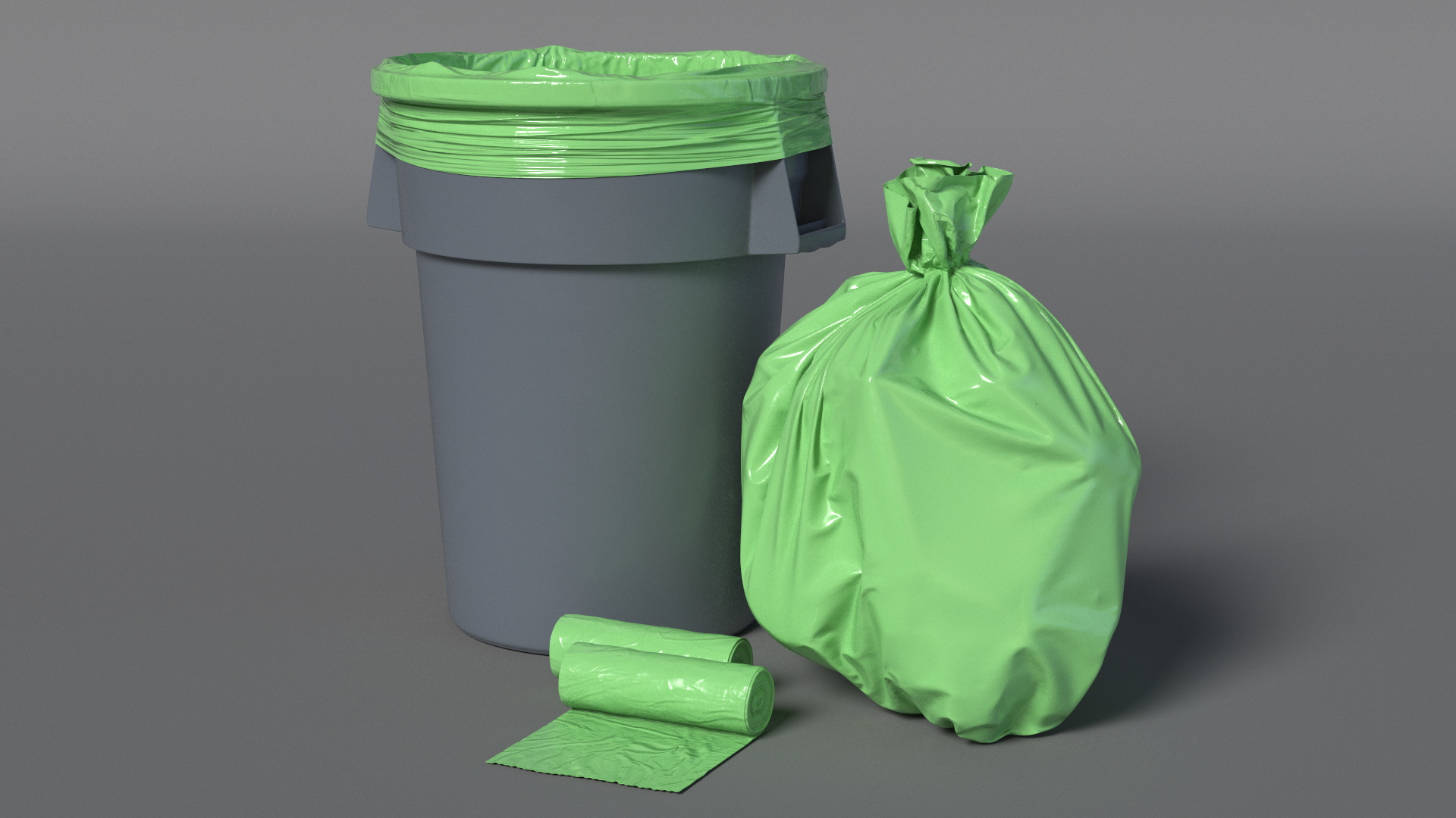 3D Eco Garbage Bags with Trash Bin