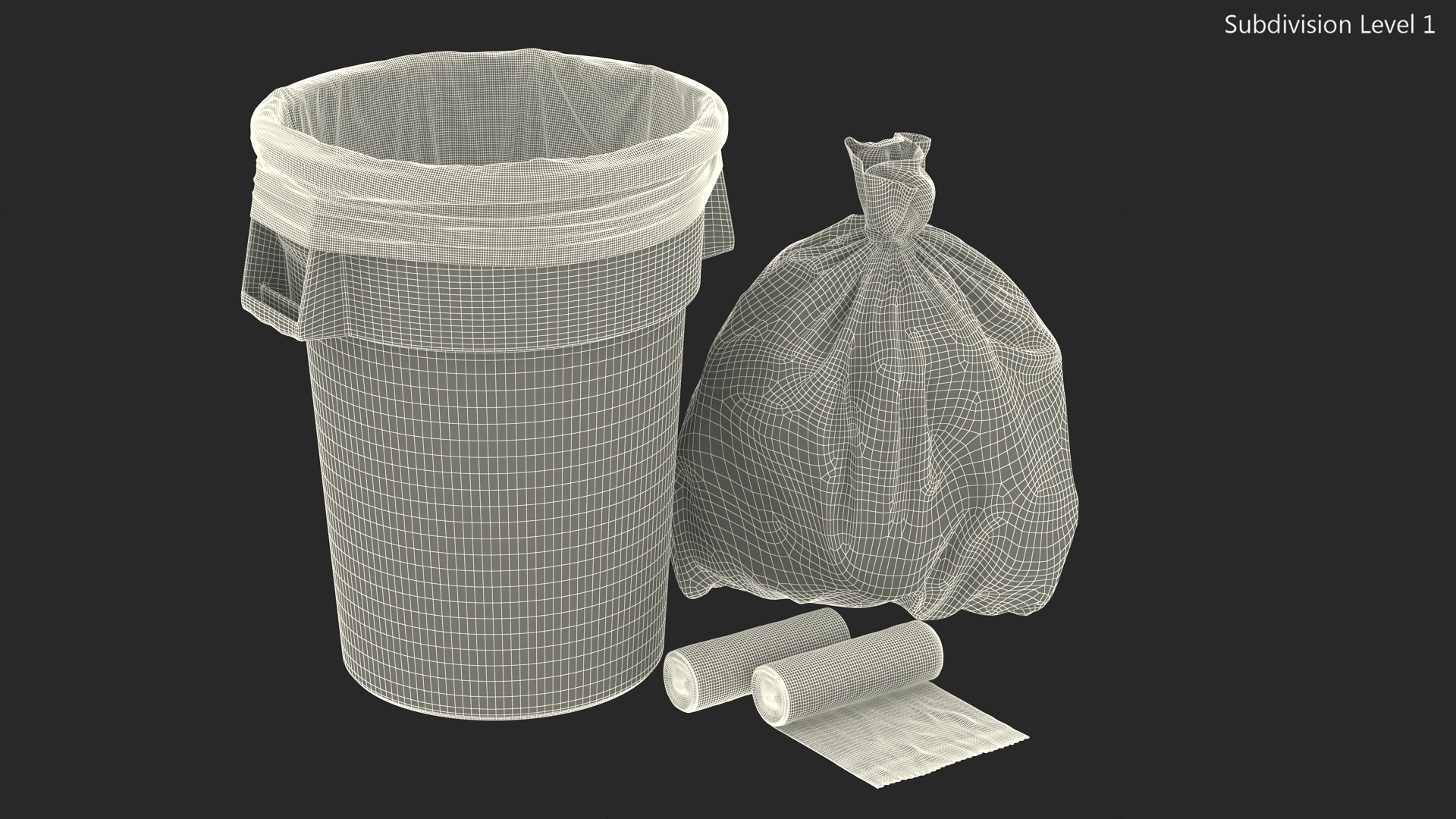 3D Eco Garbage Bags with Trash Bin