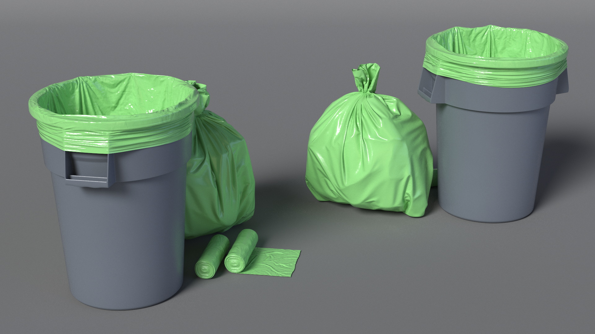 3D Eco Garbage Bags with Trash Bin