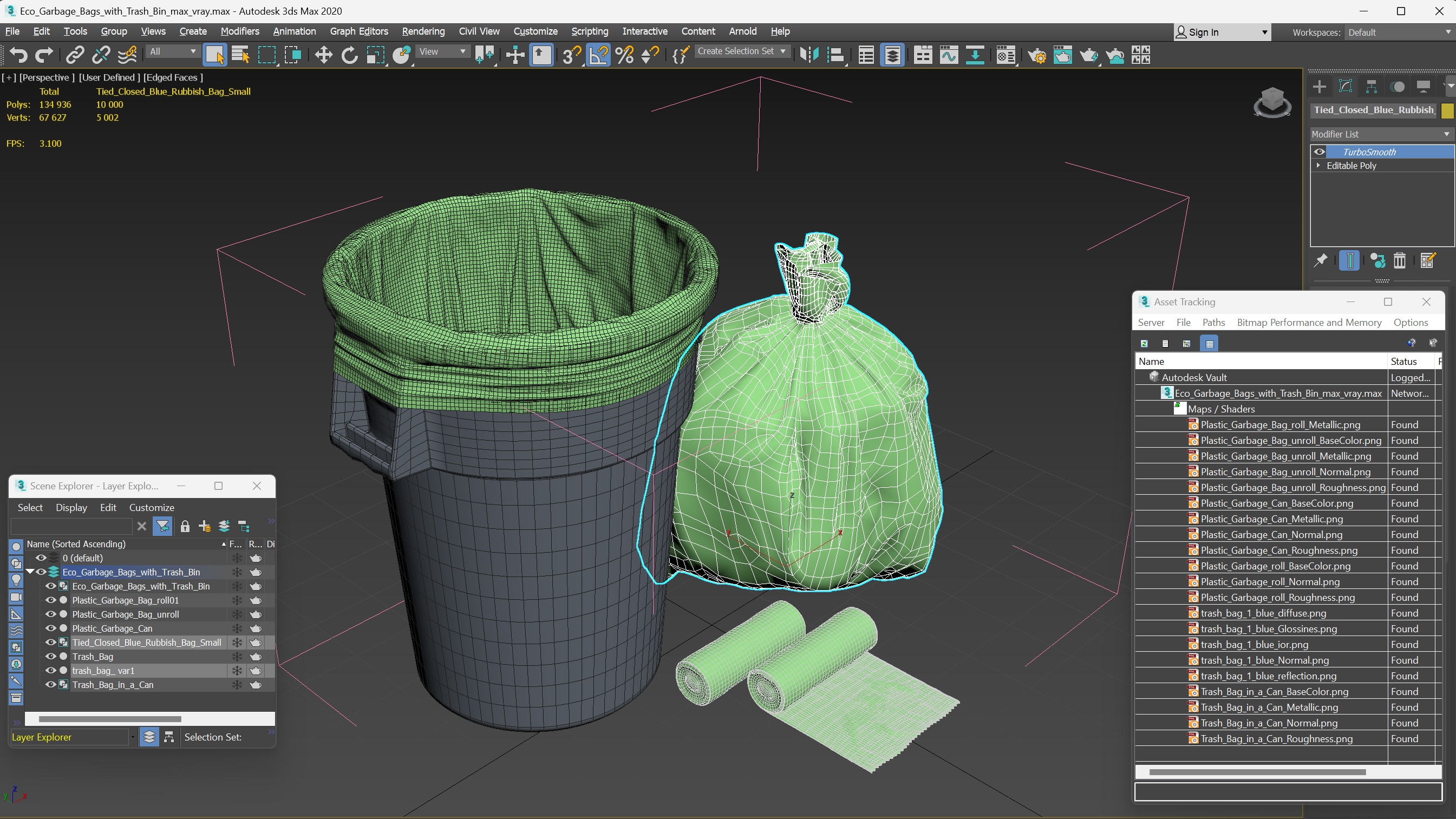 3D Eco Garbage Bags with Trash Bin