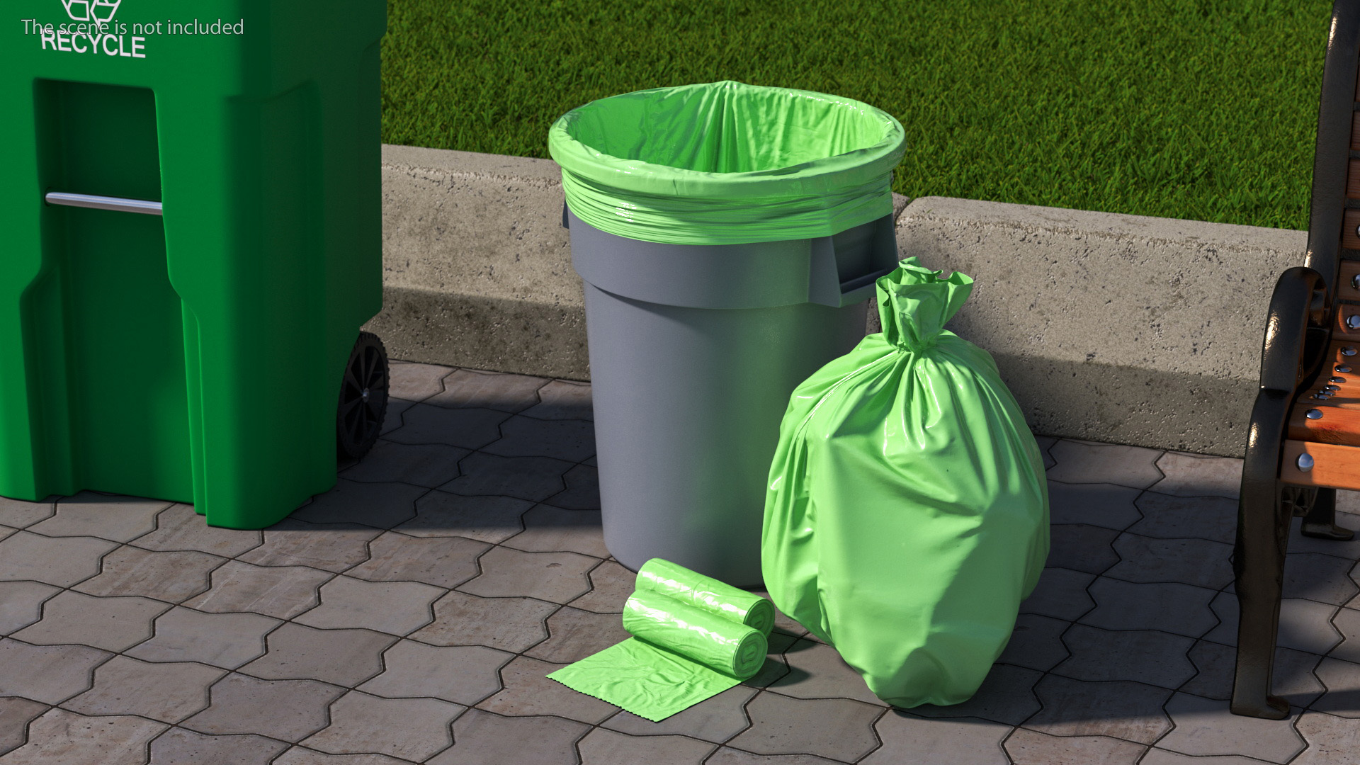 3D Eco Garbage Bags with Trash Bin