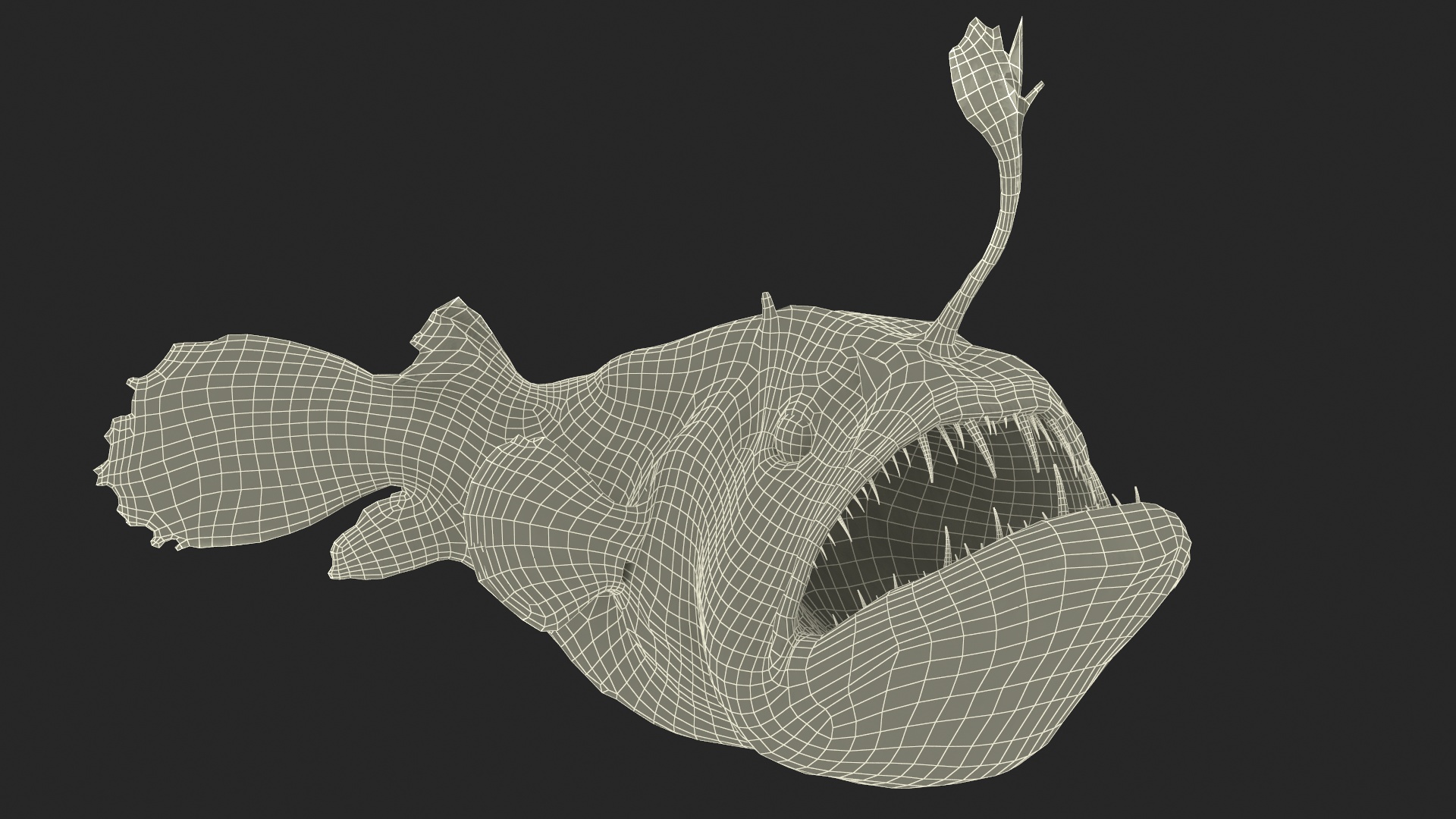 3D Anglerfish Rigged for Maya