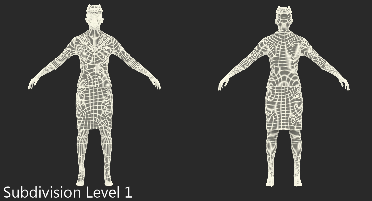 3D model Stewardess