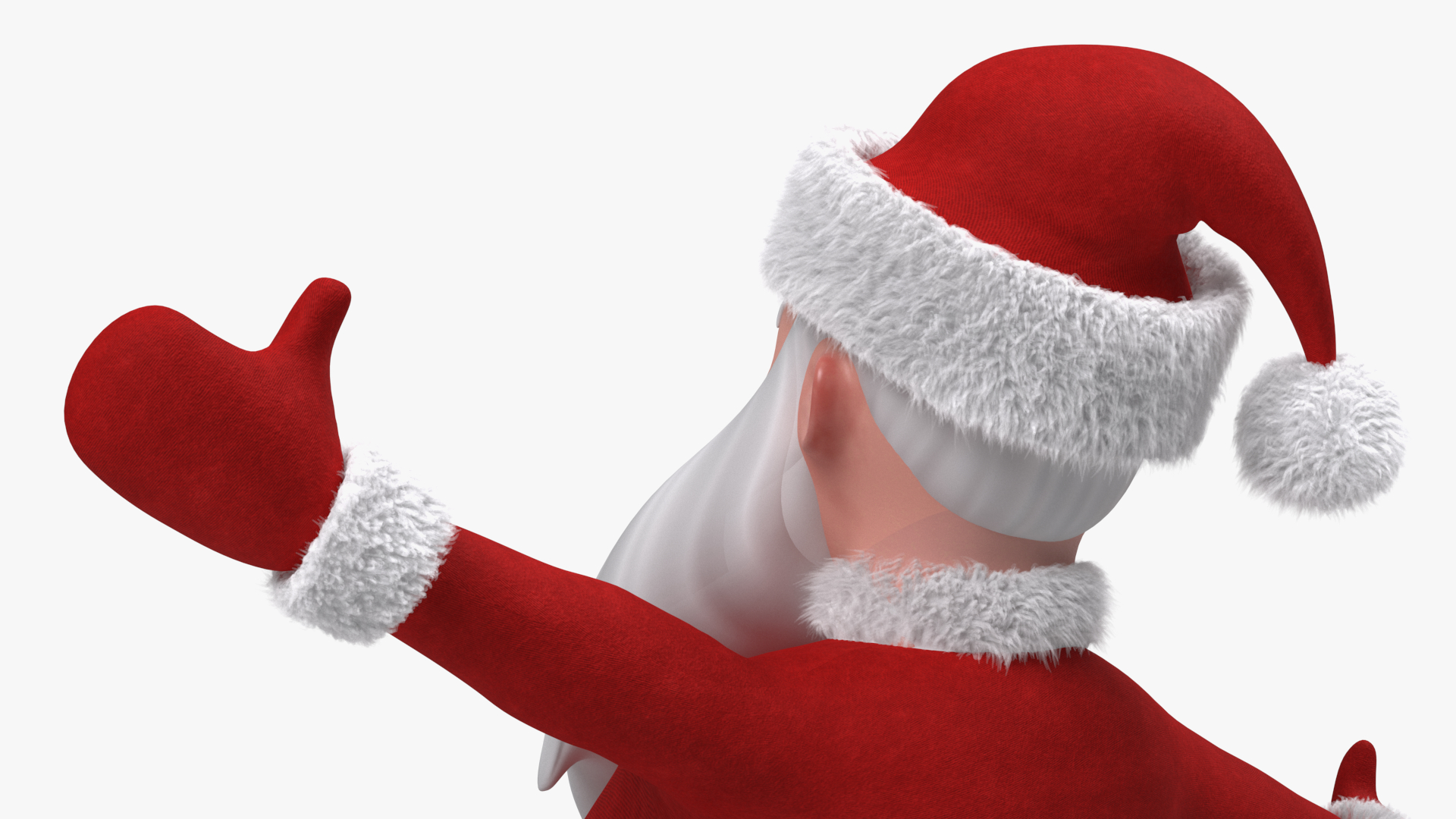 Character Santa Claus Cartoon Happy Pose Fur 3D model