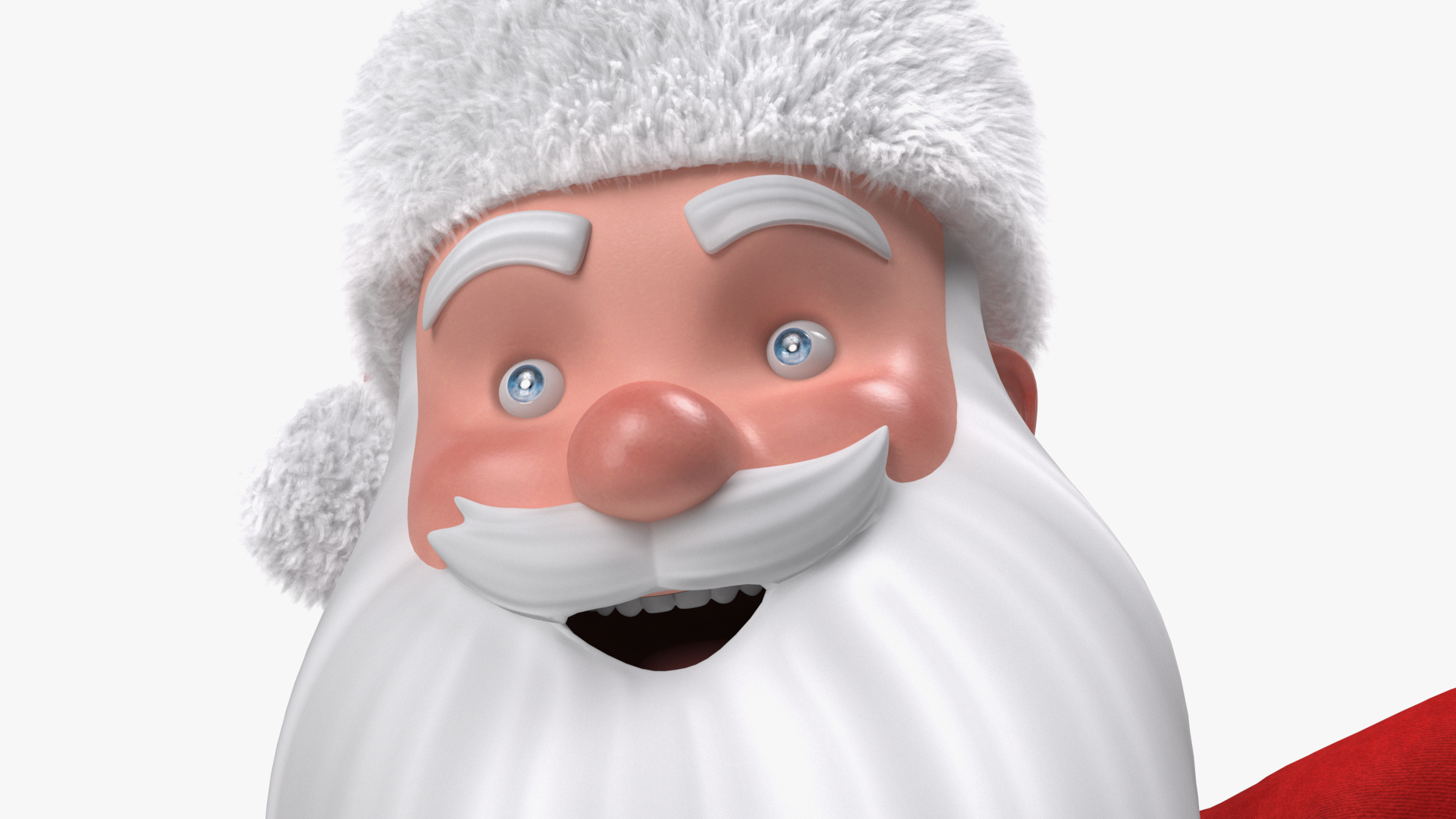 Character Santa Claus Cartoon Happy Pose Fur 3D model