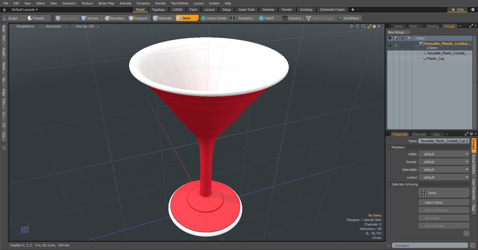 Reusable Plastic Cocktail Cup 3D model