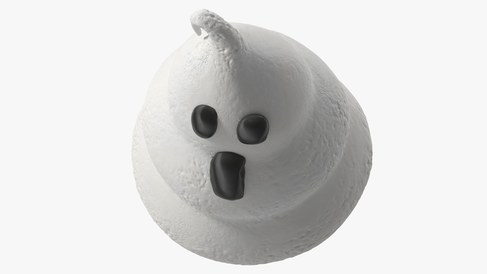 3D Meringue Cookie Ghost Shape White model