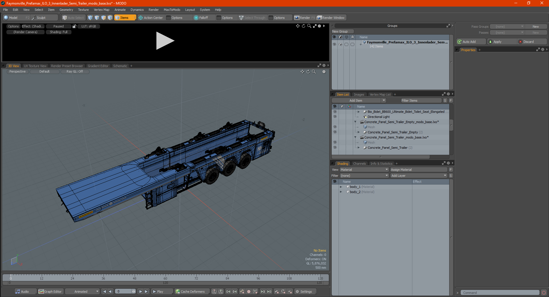 3D model Faymonville Prefamax ILO 3 Innenlader Semi Trailer