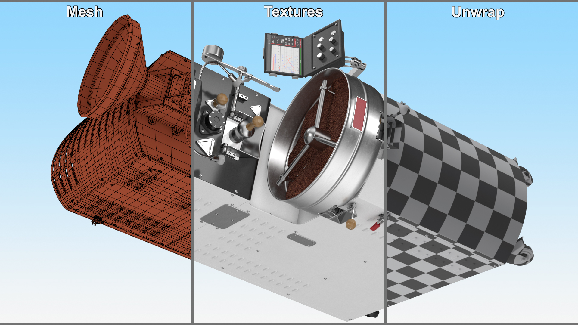 3D Coffee Roaster Machine White model