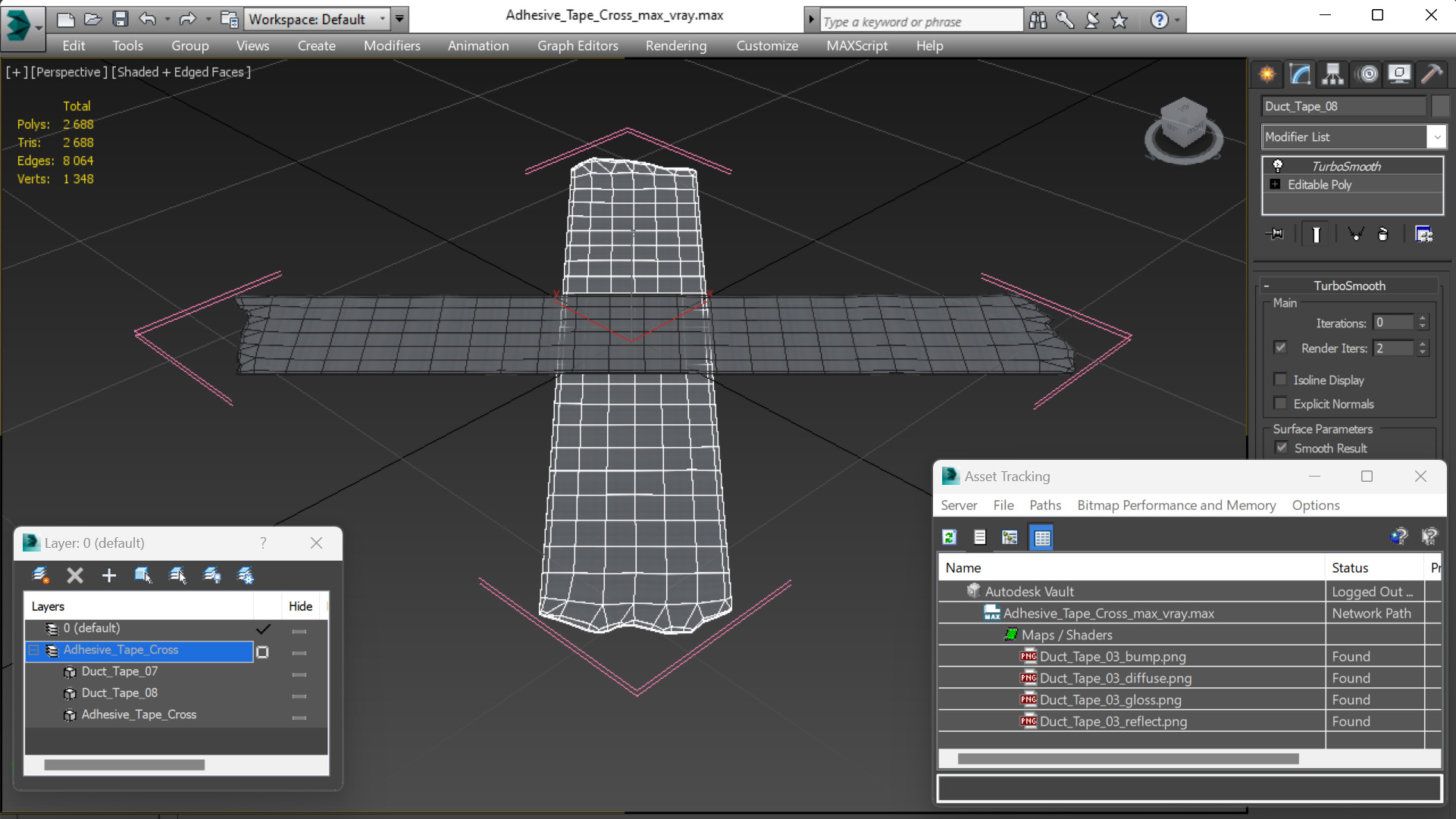 Adhesive Tape Cross 3D model