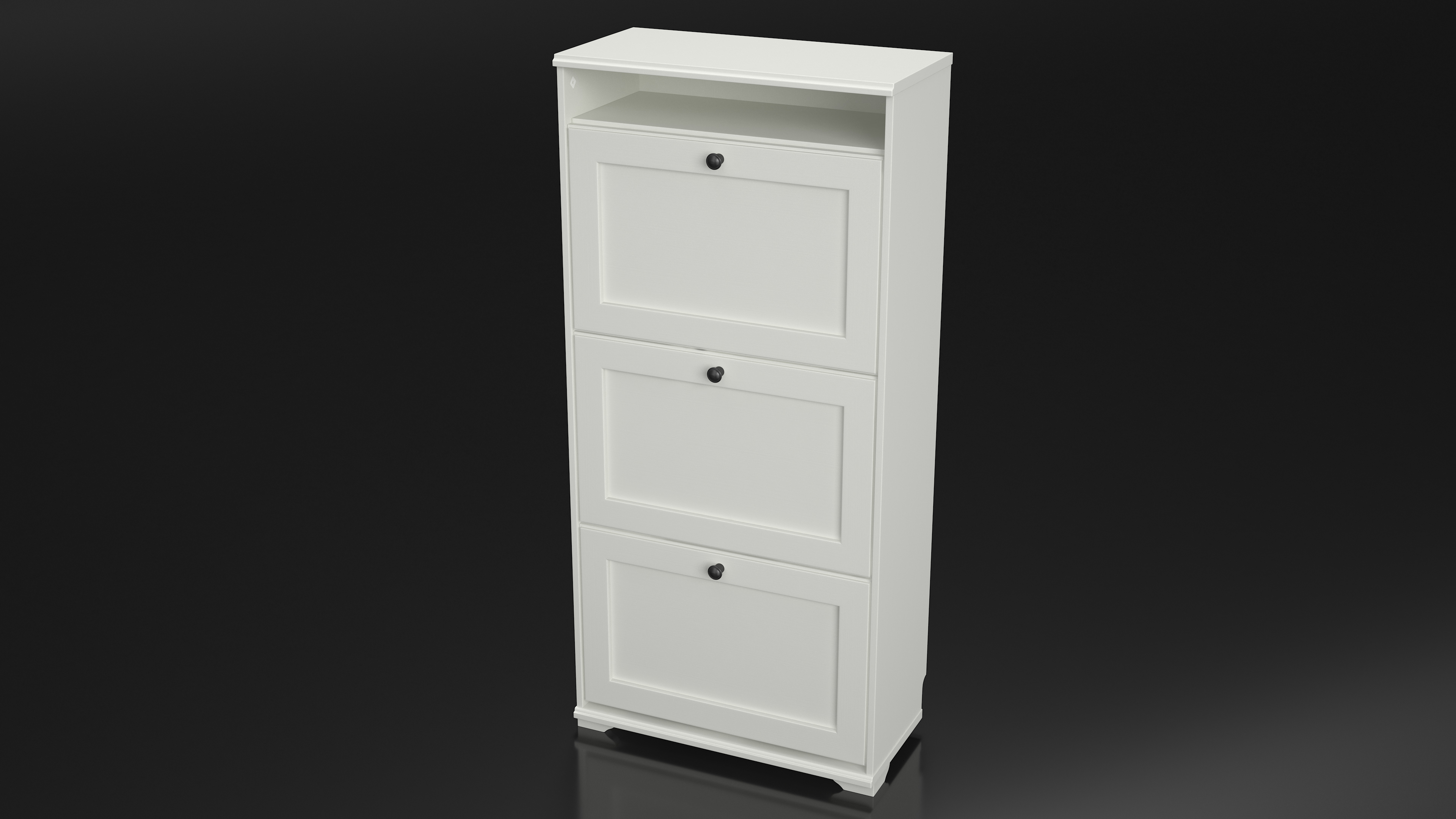 3D White Shoe Cabinet Ikea model