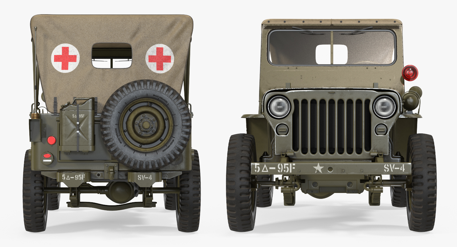 3D Jeep Willys 1944 Convertible Ambulance model